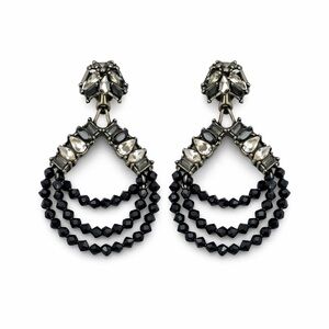 BaubleBar Black Beaded Statement Drop Earrings